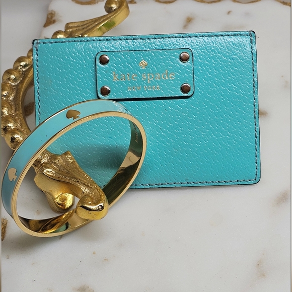 kate spade Accessories - Kate Spade Turquoise Card Holder and Bangle Set